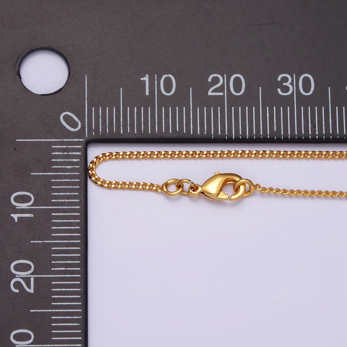 24K Gold Filled 1mm Cuban Curb 17.25 Inch Layering Chain Necklace w. Lobster Clasps, S-Hook Clasps Closure | WA-1882 WA-1883 Clearance Pricing