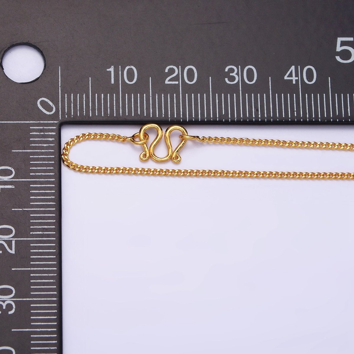 24K Gold Filled 1mm Cuban Curb 17.25 Inch Layering Chain Necklace w. Lobster Clasps, S-Hook Clasps Closure | WA-1882 WA-1883 Clearance Pricing