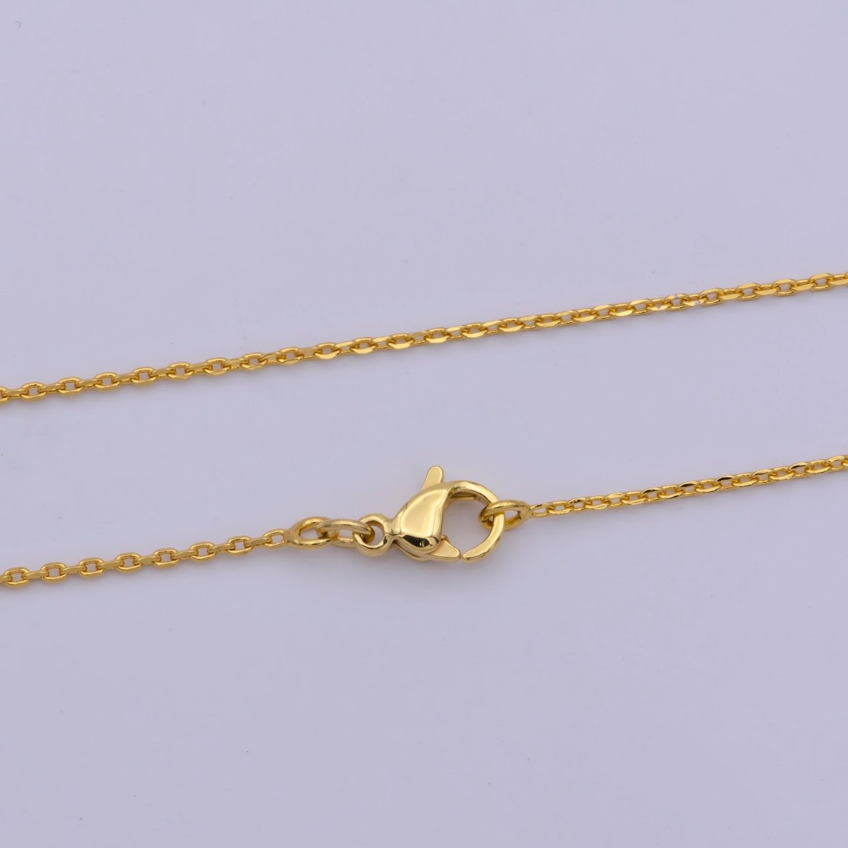 24K Gold Filled 1mm Dainty Cable 17.5 Inch Layering Chain Necklace w. Lobster Clasps | WA-467 Clearance Pricing