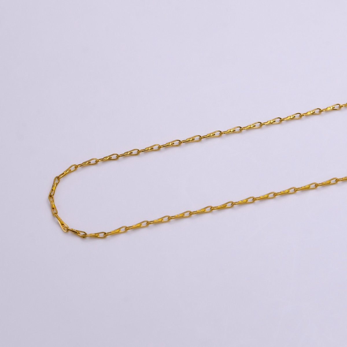 24K Gold Filled 1mm Dainty Ladder Hook Horse Shoe Unfinished Chain For Jewelry Making | ROLL-1381 Clearance Pricing