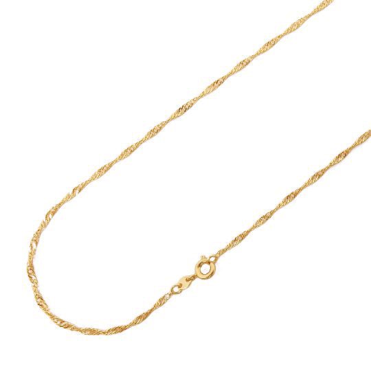 24K Gold Filled 20 inches Singapore Necklace 2.2mm In Width w/ Spring Ring | CN-929  Clearance Pricing