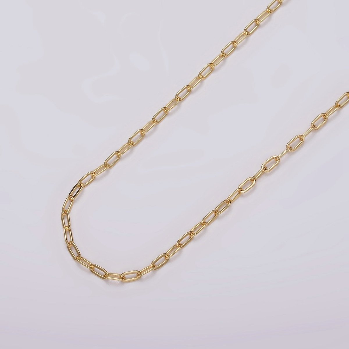 24K Gold Filled 2.1mm PaperClip Cable Unfinished Chain For Jewelry Making | ROLL-1384