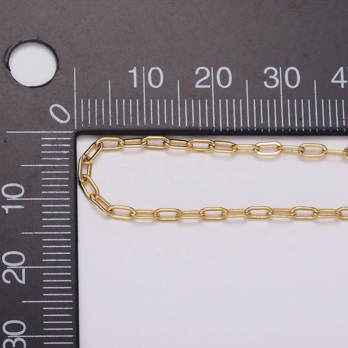 24K Gold Filled 2.1mm PaperClip Cable Unfinished Chain For Jewelry Making | ROLL-1384