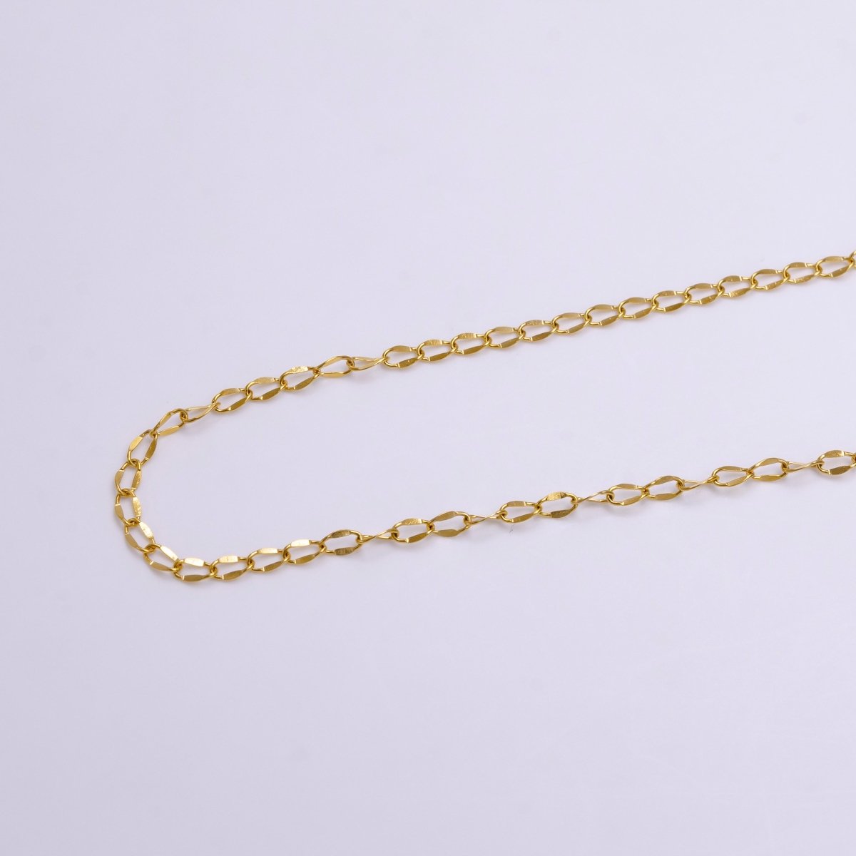 24K Gold Filled 2.2mm Double Edged Figure 8 Designed Unfinished Chain For Jewelry Making | ROLL-1379 Clearance Pricing