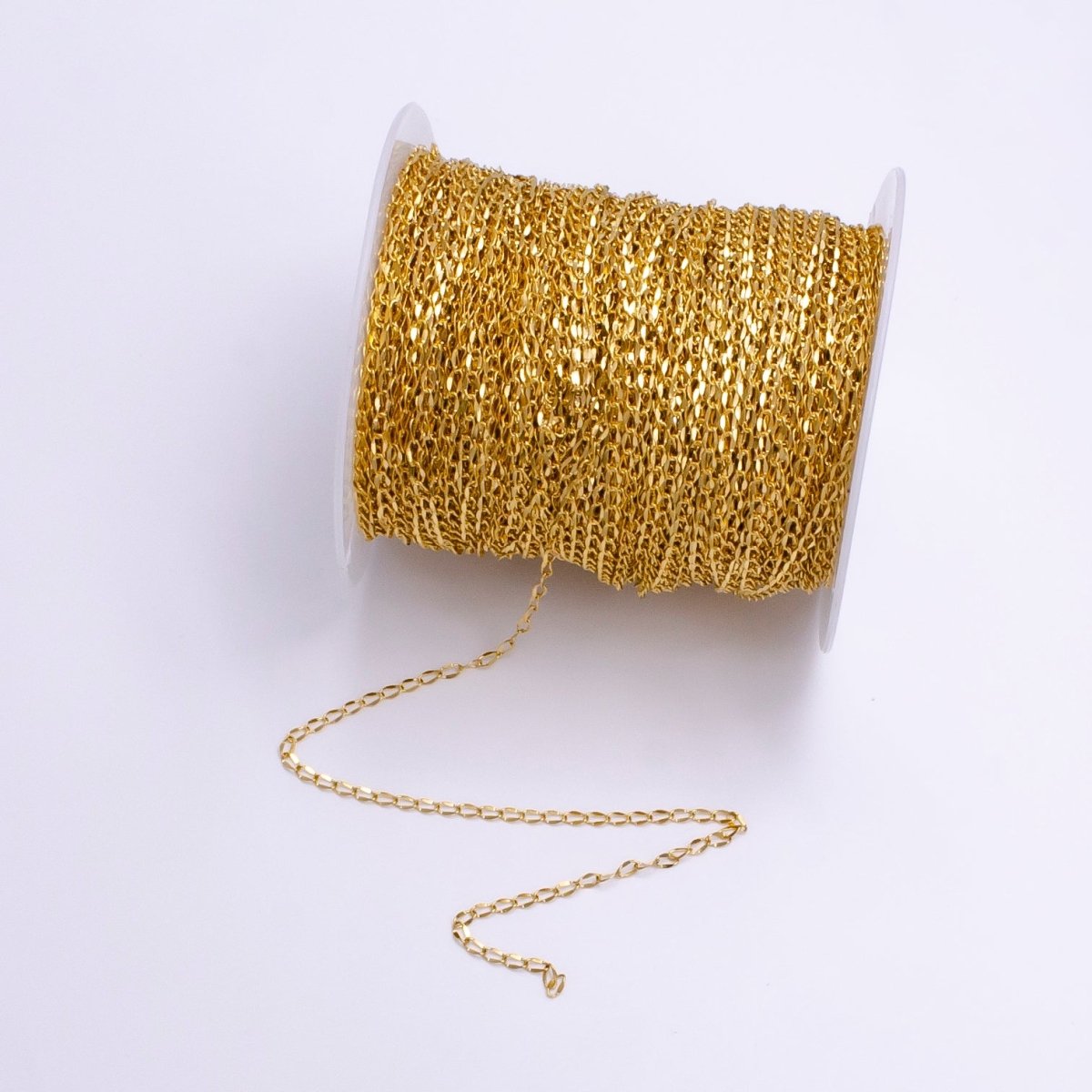 24K Gold Filled 2.2mm Double Edged Figure 8 Designed Unfinished Chain For Jewelry Making | ROLL-1379 Clearance Pricing