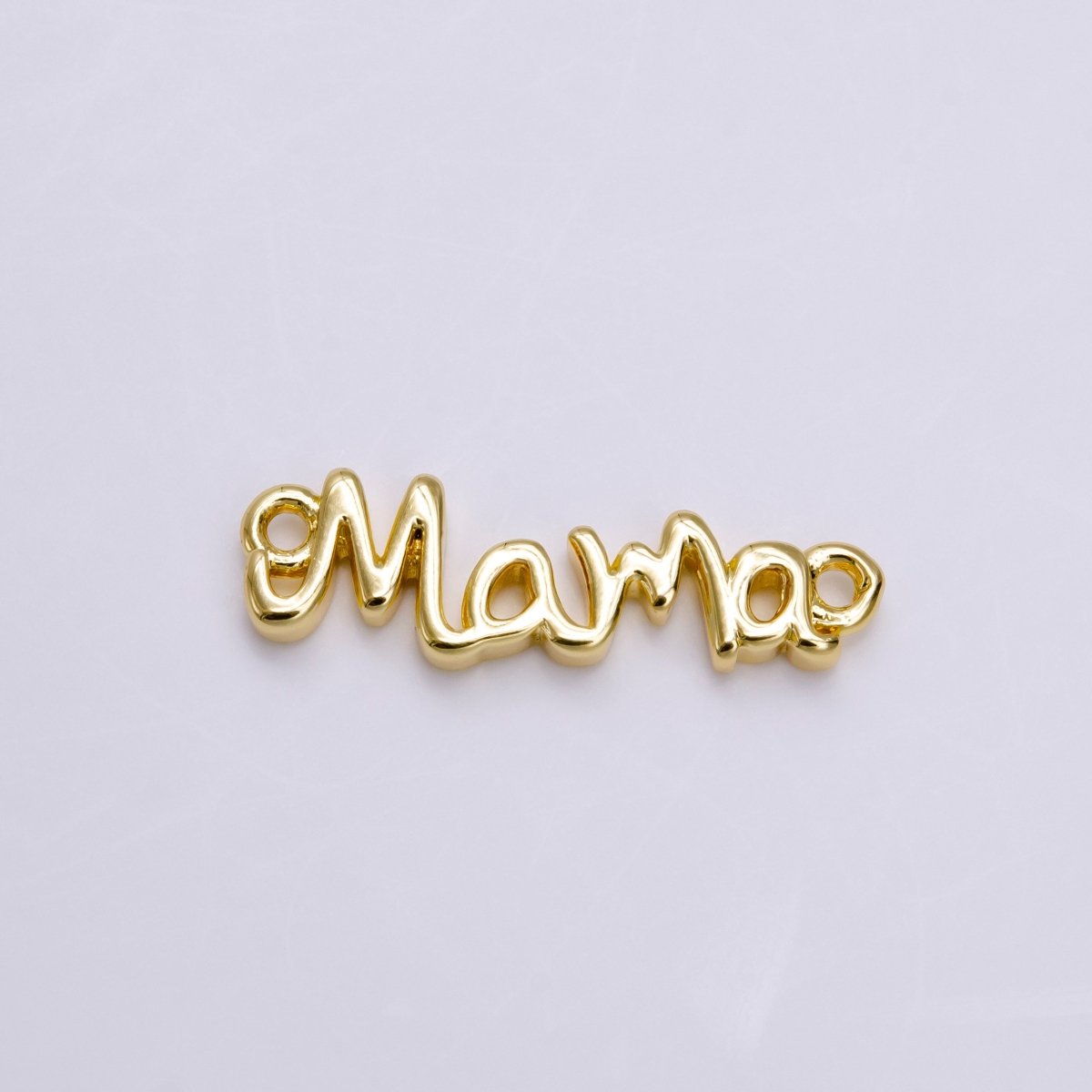 24K Gold Filled 22mm "Mama" Handwritten Script Sideway Sideway Connector  F836