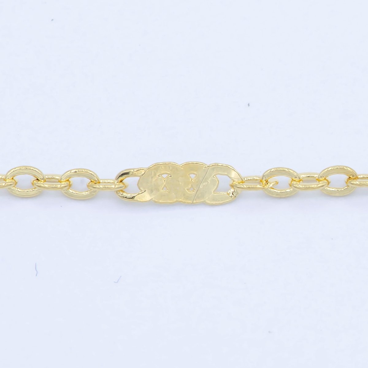 24K Gold Filled 2.2mm Unique Round Rolo Cable Triple Flat Link 18 Inch Chain Necklace | WA-194 Clearance Pricing