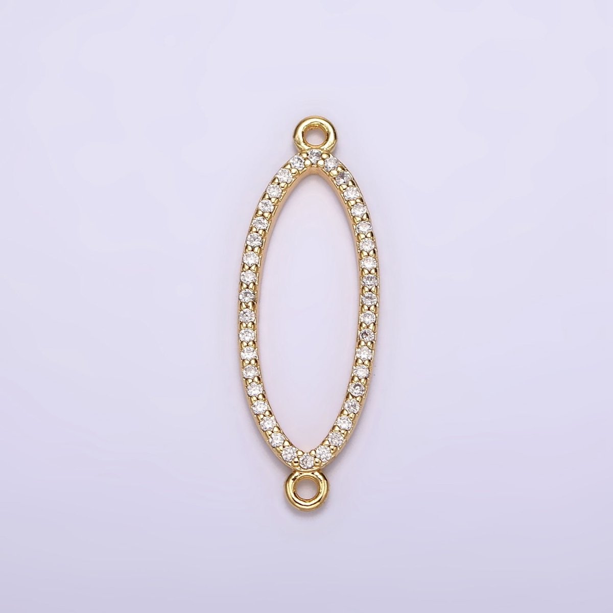 24K Gold Filled 25mm Clear Micro Paved CZ Open Sphere Connector | G795