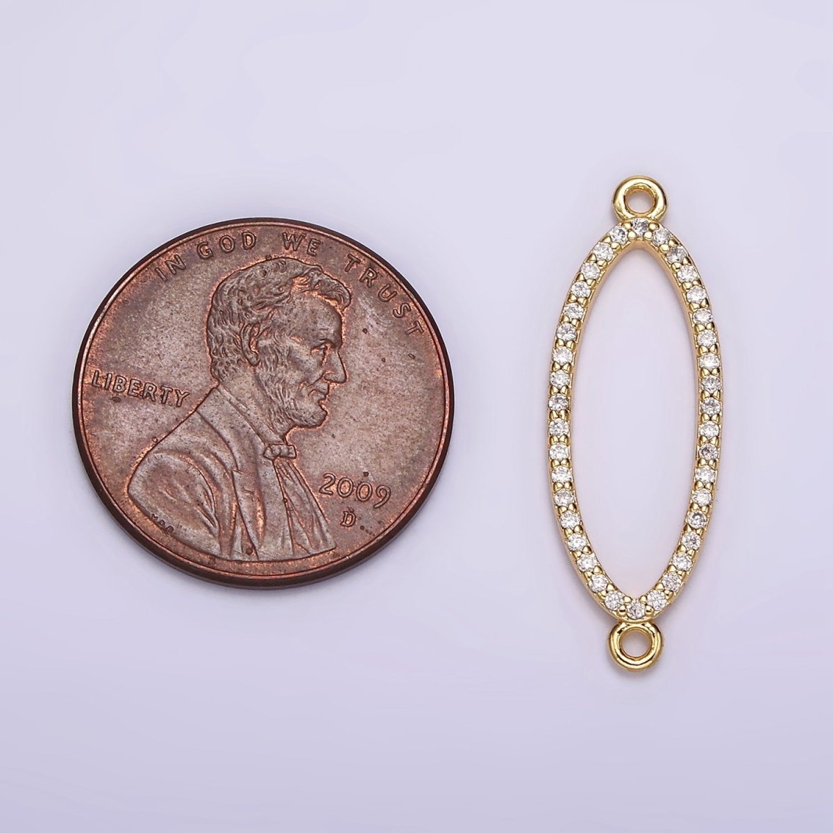24K Gold Filled 25mm Clear Micro Paved CZ Open Sphere Connector | G795
