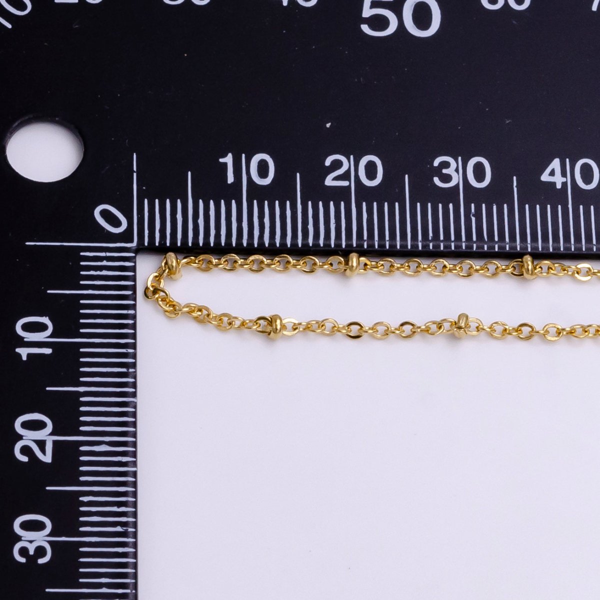 24K Gold Filled 2.5mm Satellite Bead Rolo Unfinished Chain For Jewelry Making | ROLL-1383