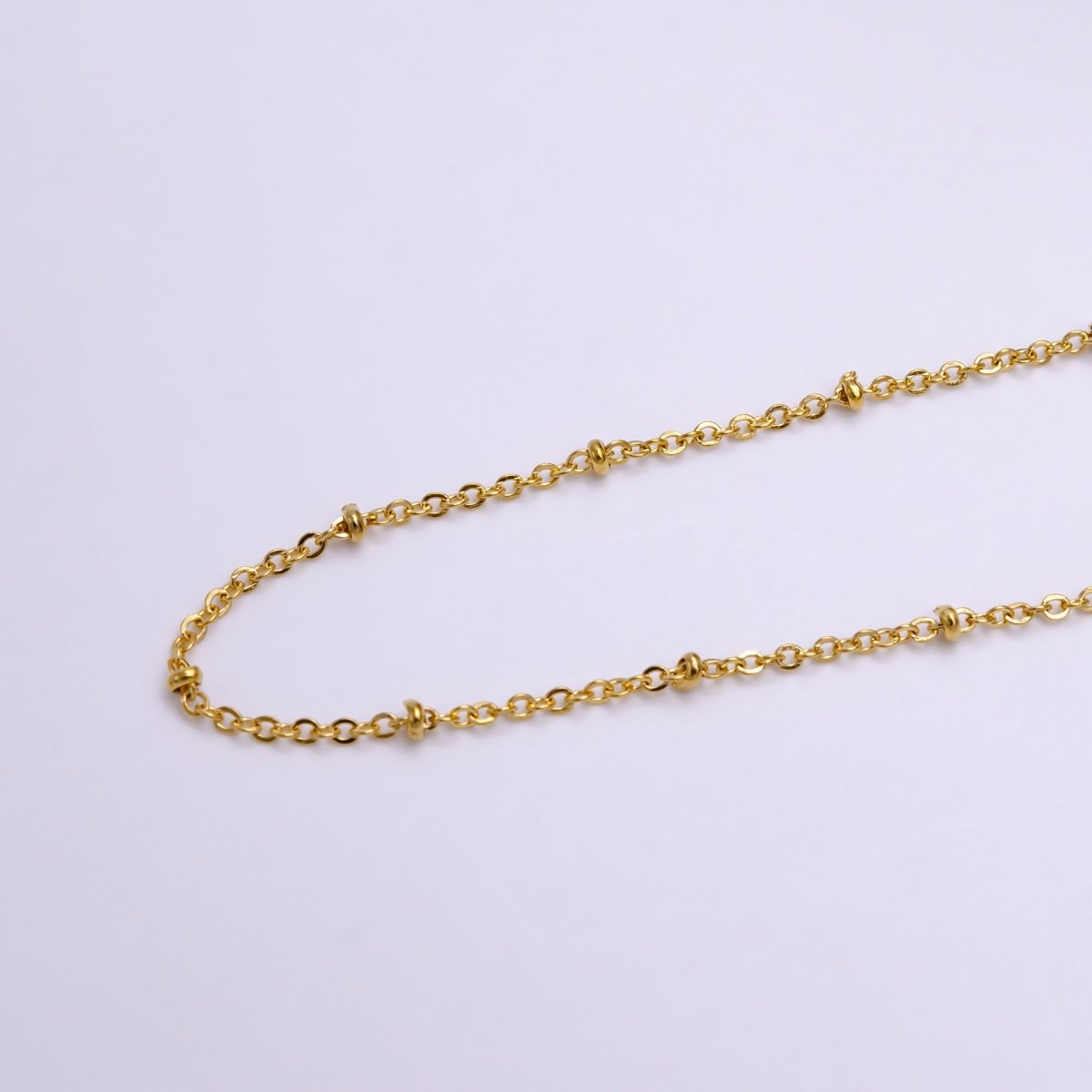 24K Gold Filled 2.5mm Satellite Bead Rolo Unfinished Chain For Jewelry Making | ROLL-1383