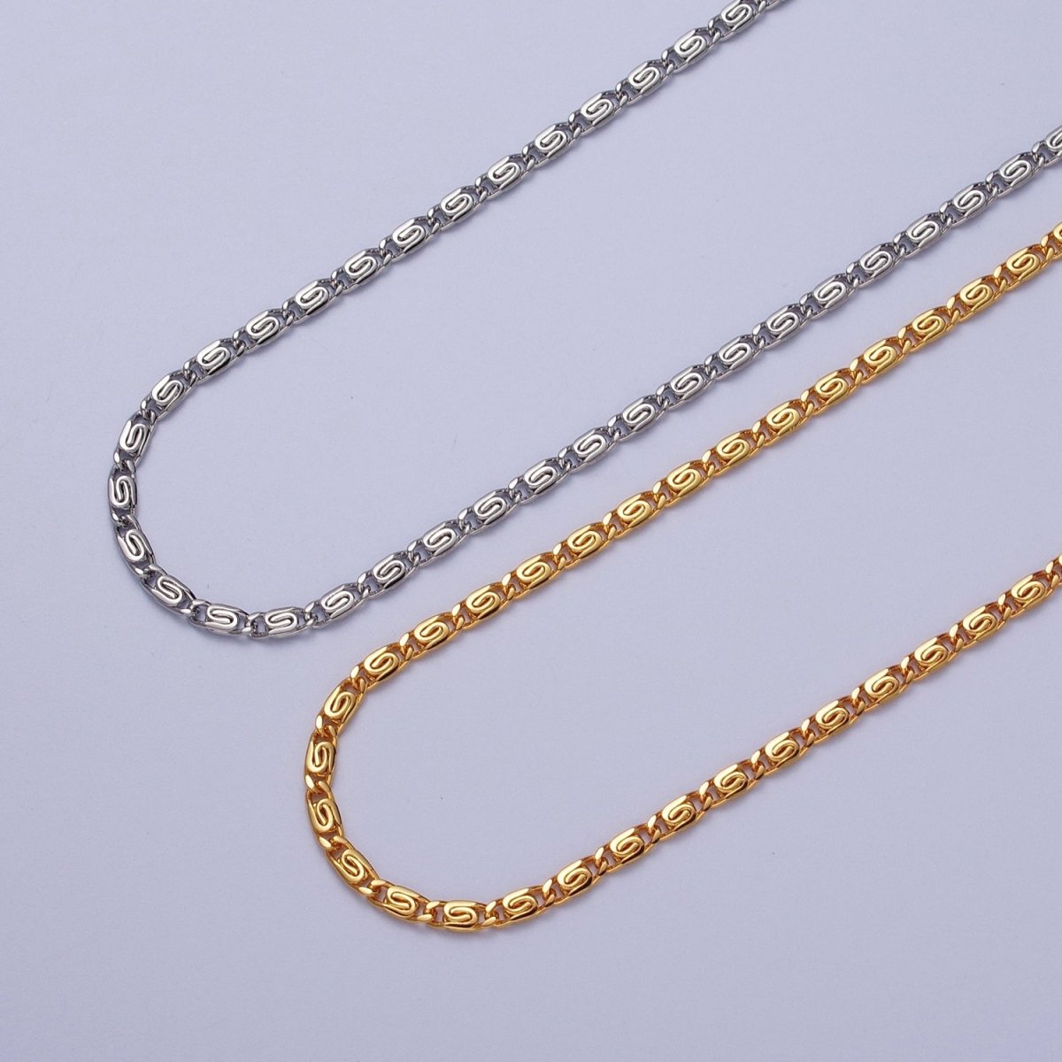 24K Gold Filled 2.5mm Scroll Unfinished Chain in Gold & Silver | ROLL-955 ROLL-956 Clearance Pricing