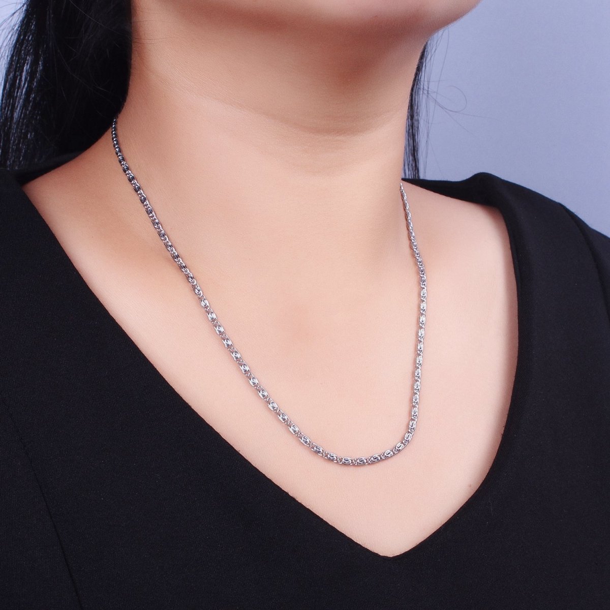 24k Gold Filled 2.6mm Gold & Silver Scroll Chain in 16, 18, 20 Inch Length Necklace | WA-1482 to WA-1489 Clearance Pricing
