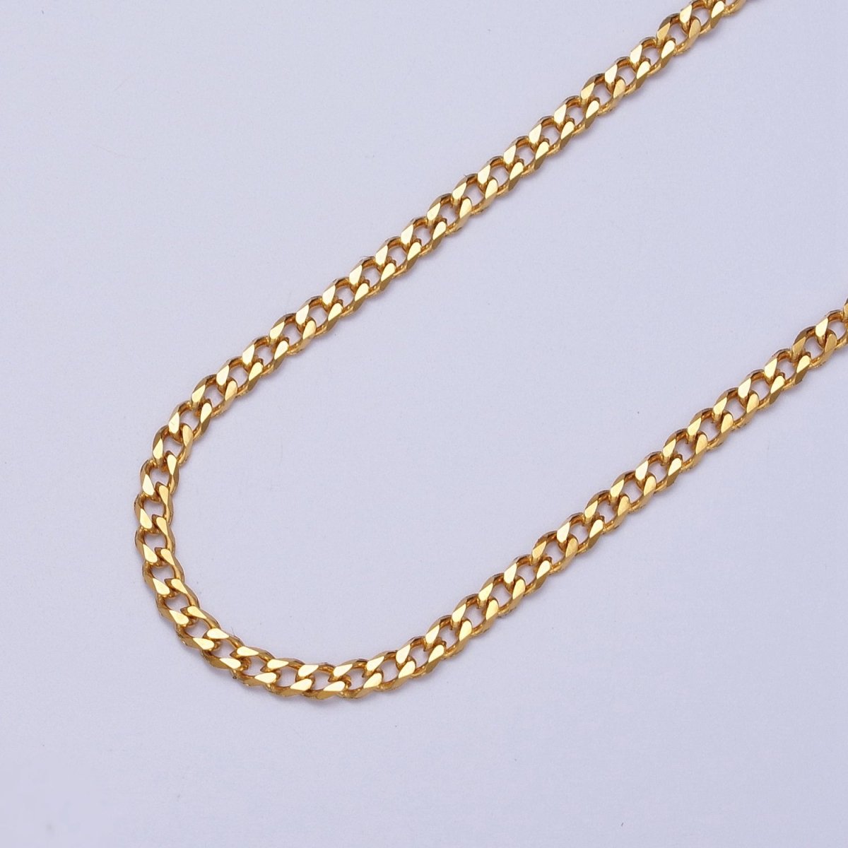 24k Gold Filled 2.8mm Miami Cuban Curb Chain Cable Link Unfinished Yard Chain in Gold | ROLL-947 Clearance Pricing