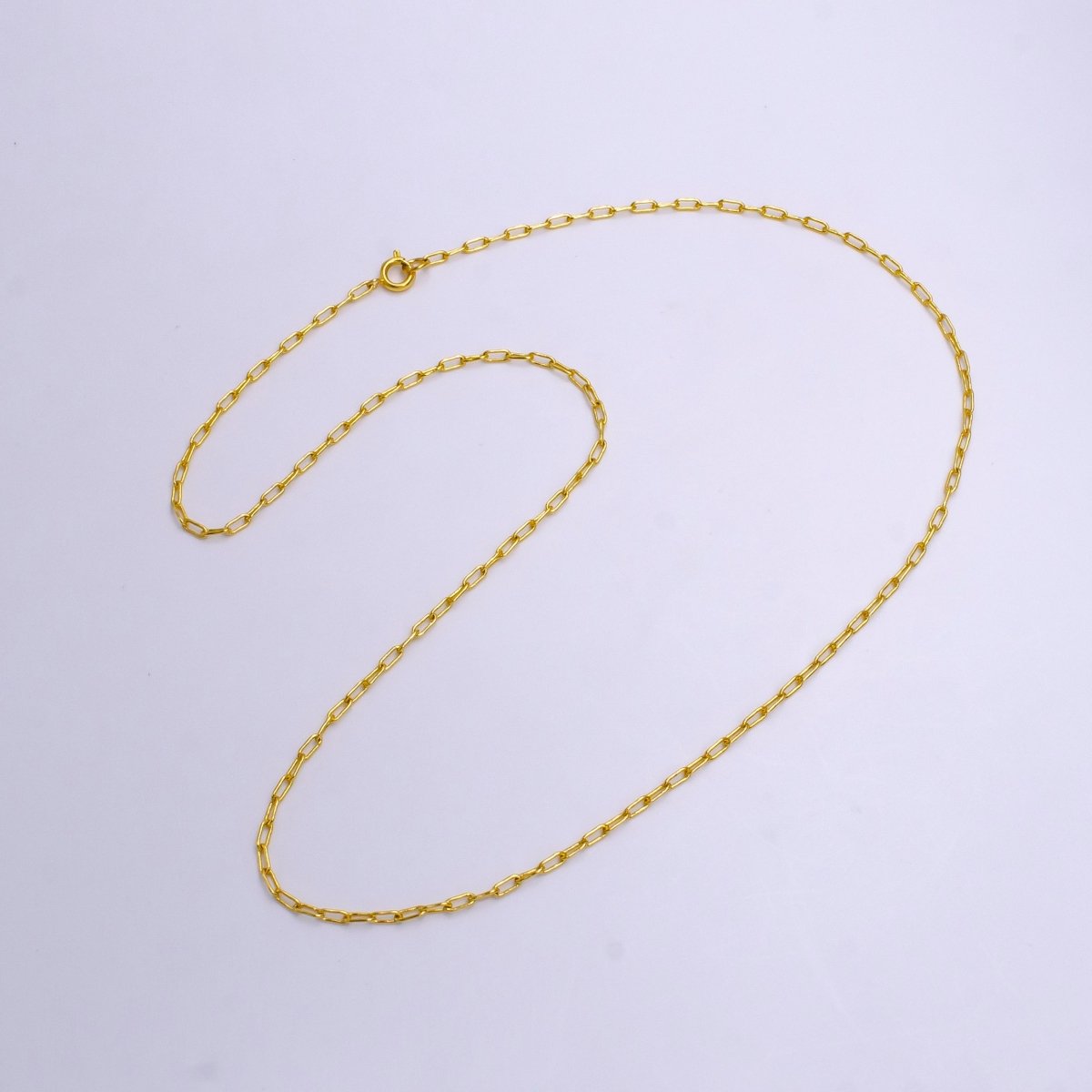 24K Gold Filled 2mm Dainty Paperclip 18 Inch, 20 Inch Layering Chain Necklace | WA-2216 to WA-2218 Clearance Pricing