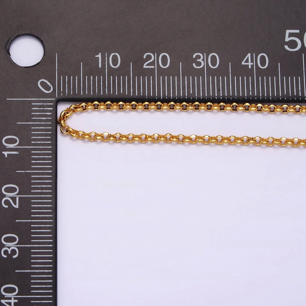 24K Gold Filled 2mm Dainty Rollo Chain 19.75 Inch Layering Necklace | WA-1940 Clearance Pricing