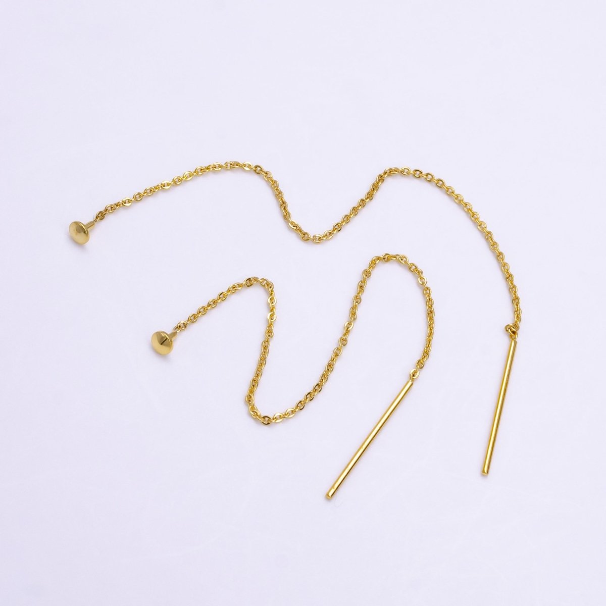 24K Gold Filled 3.5 Inches Cable Rolo Link Chain Long Threader Earring Making Supply | AE821