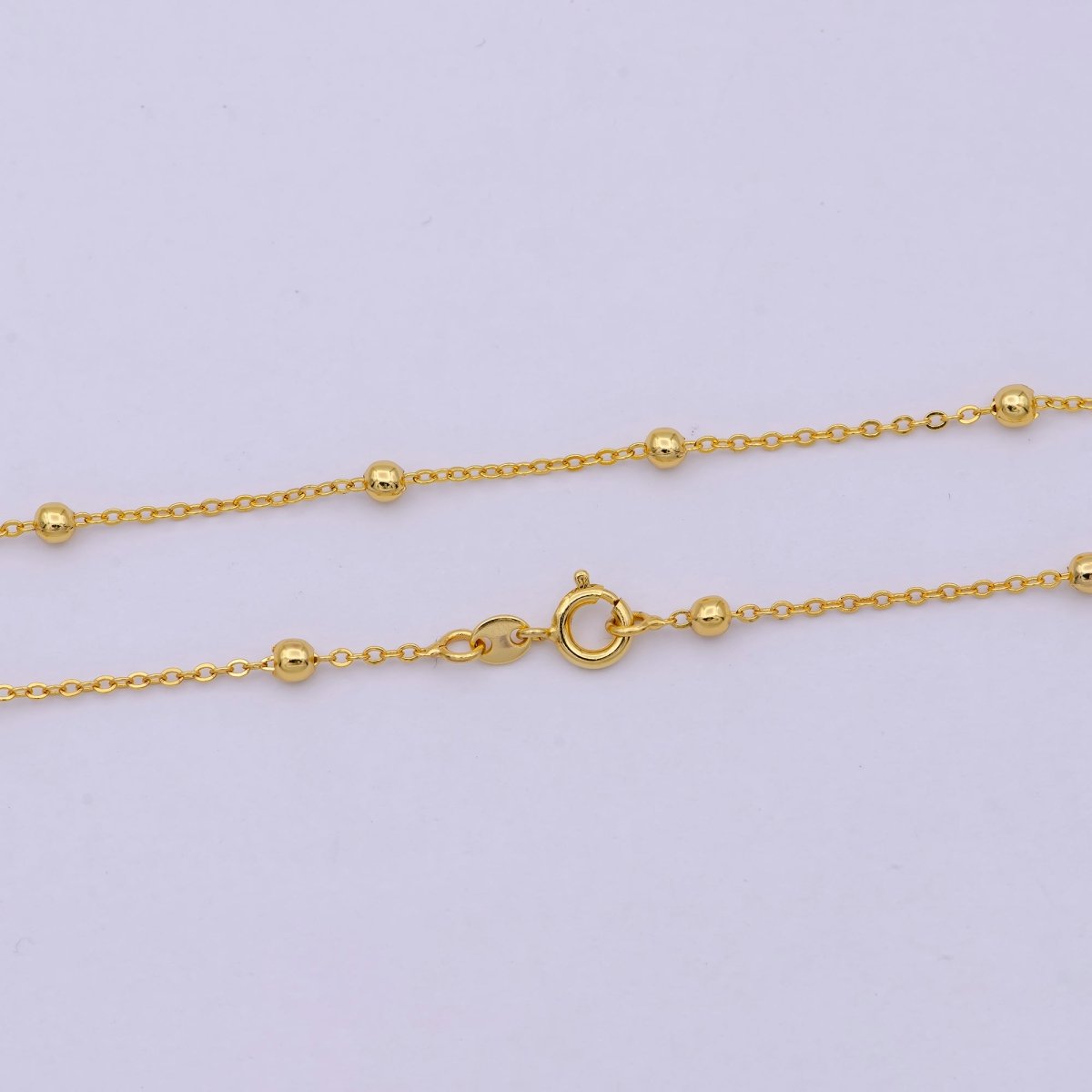 24K Gold Filled 3mm Satellite Bead Cable 20 Inch Layering Chain Necklace | WA-2155 Clearance Pricing