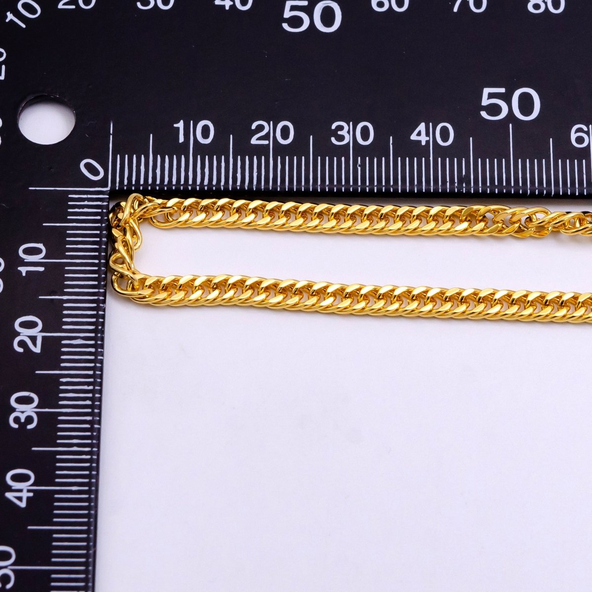 24K Gold Filled 4mm Concave Curb 20 Inch Necklace | WA-2446