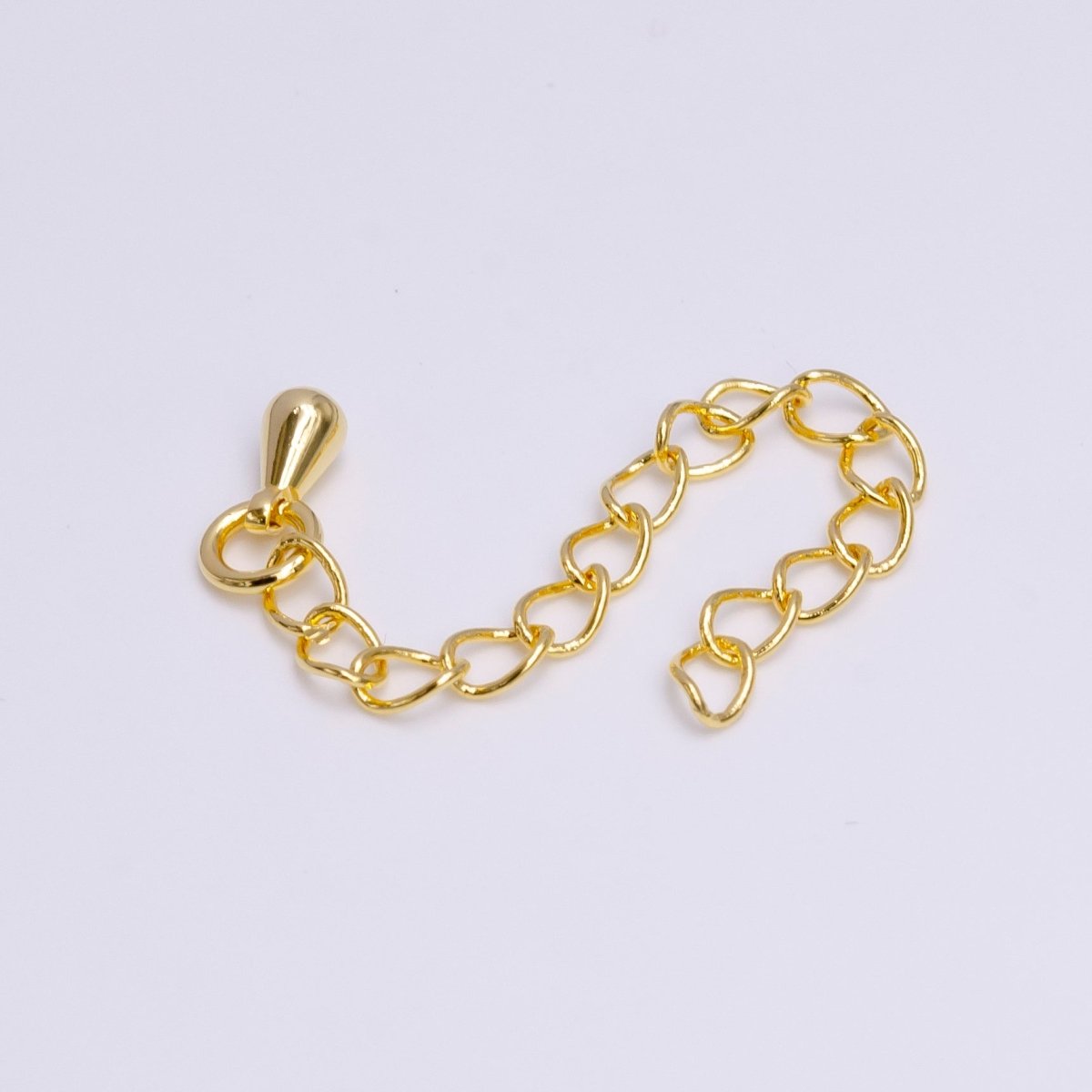 24K Gold Filled 50mm Teardrop Chain Extender Jewelry Making Supply | Z-382