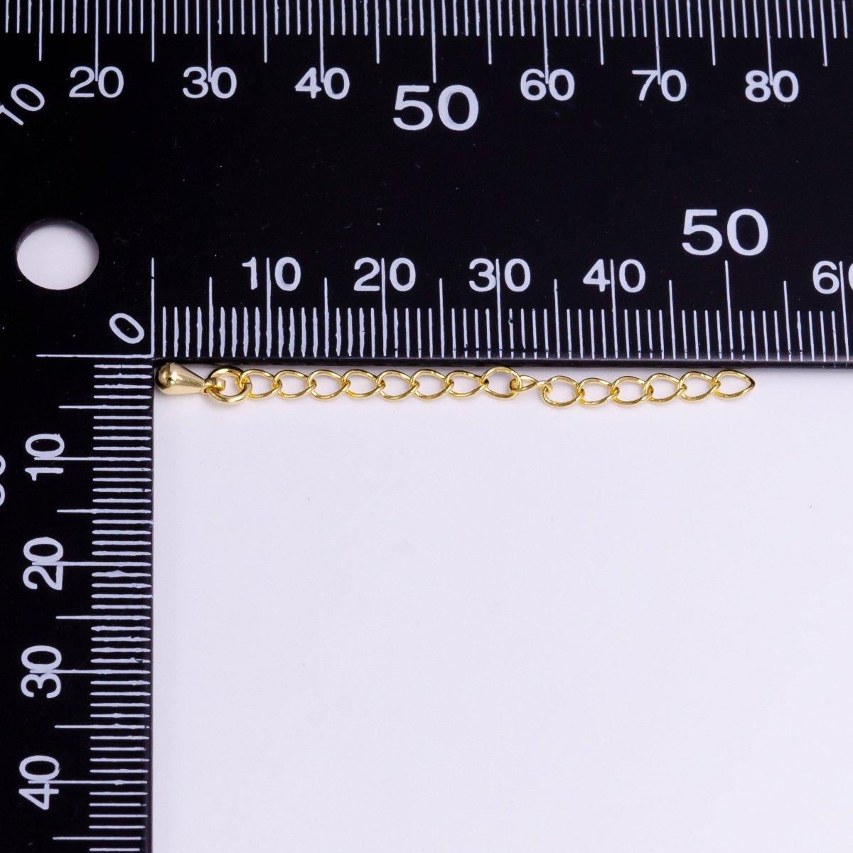 24K Gold Filled 50mm Teardrop Chain Extender Jewelry Making Supply | Z-382