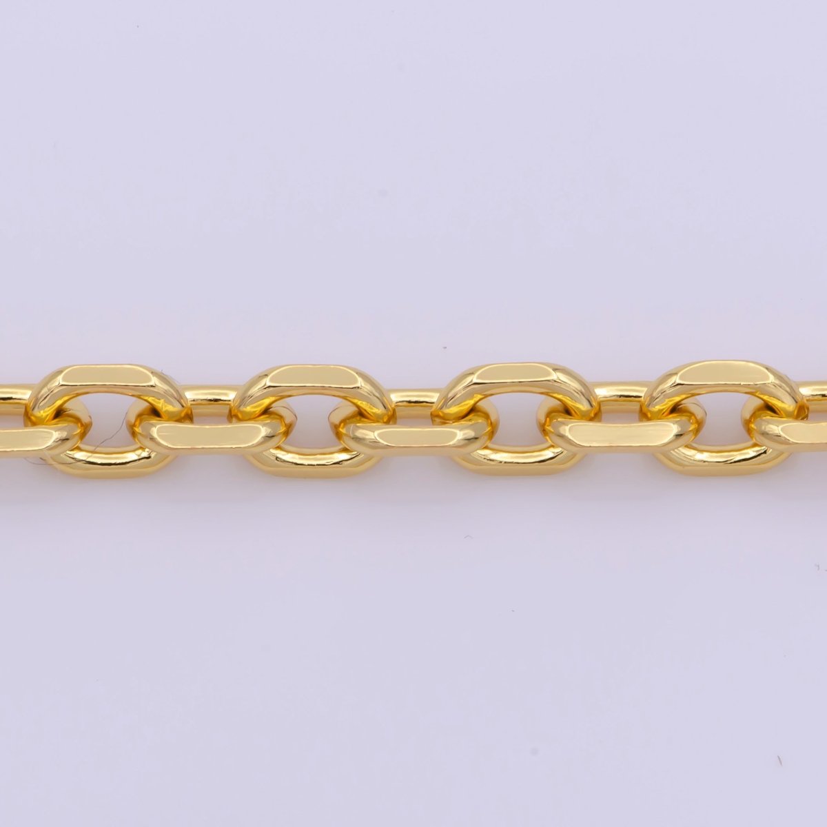 24K Gold Filled 5mm Unique Edged Cable 18 Inch Layering Statement Chain Necklace | WA-294 Clearance Pricing