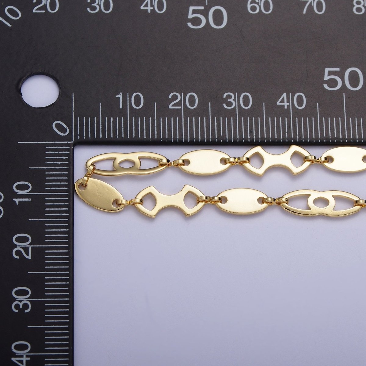 24K Gold Filled 6.5mm Designed Anchor Unfinished Bulk Chain For Jewelry Making | ROLL-863 Clearance Pricing