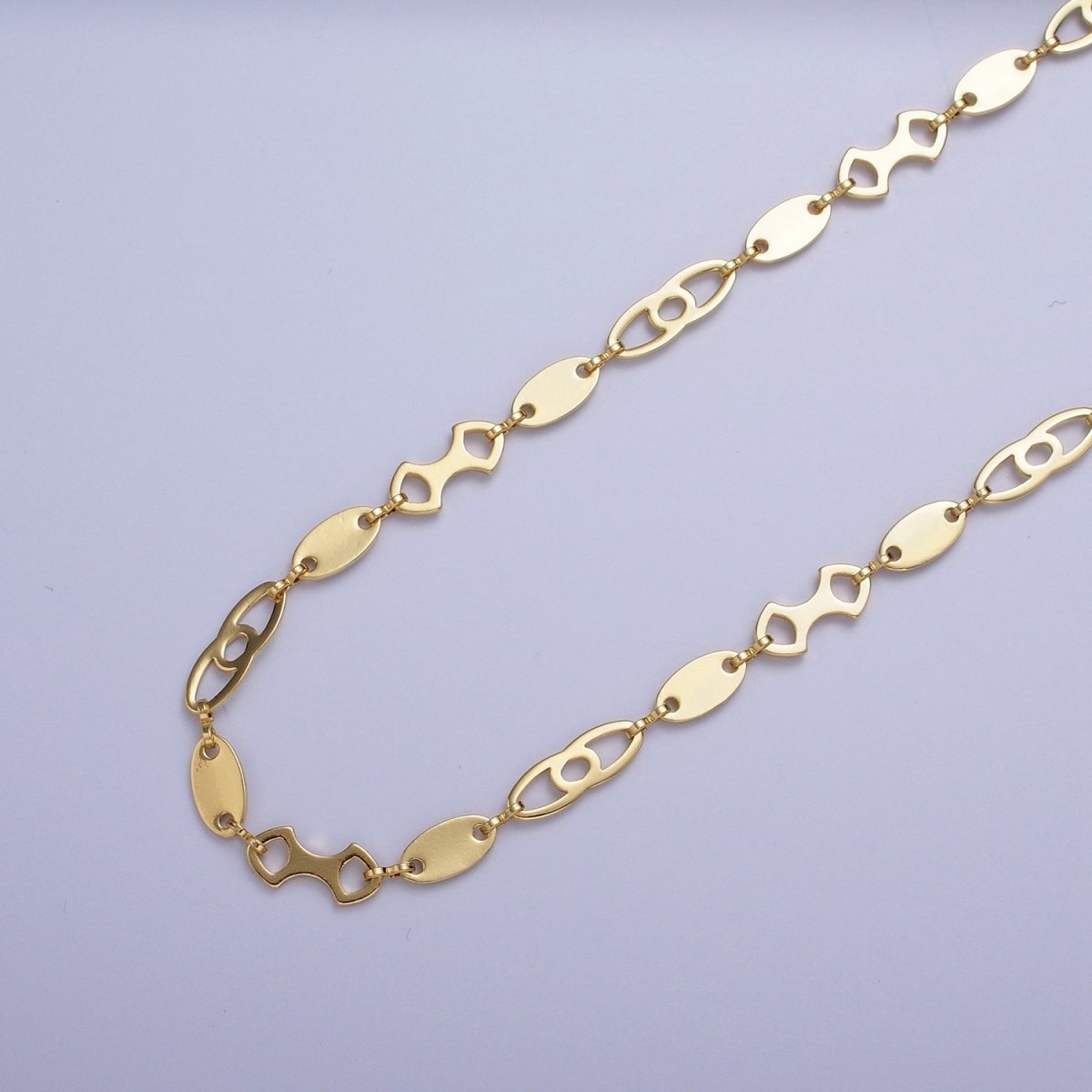 24K Gold Filled 6.5mm Designed Anchor Unfinished Bulk Chain For Jewelry Making | ROLL-863 Clearance Pricing