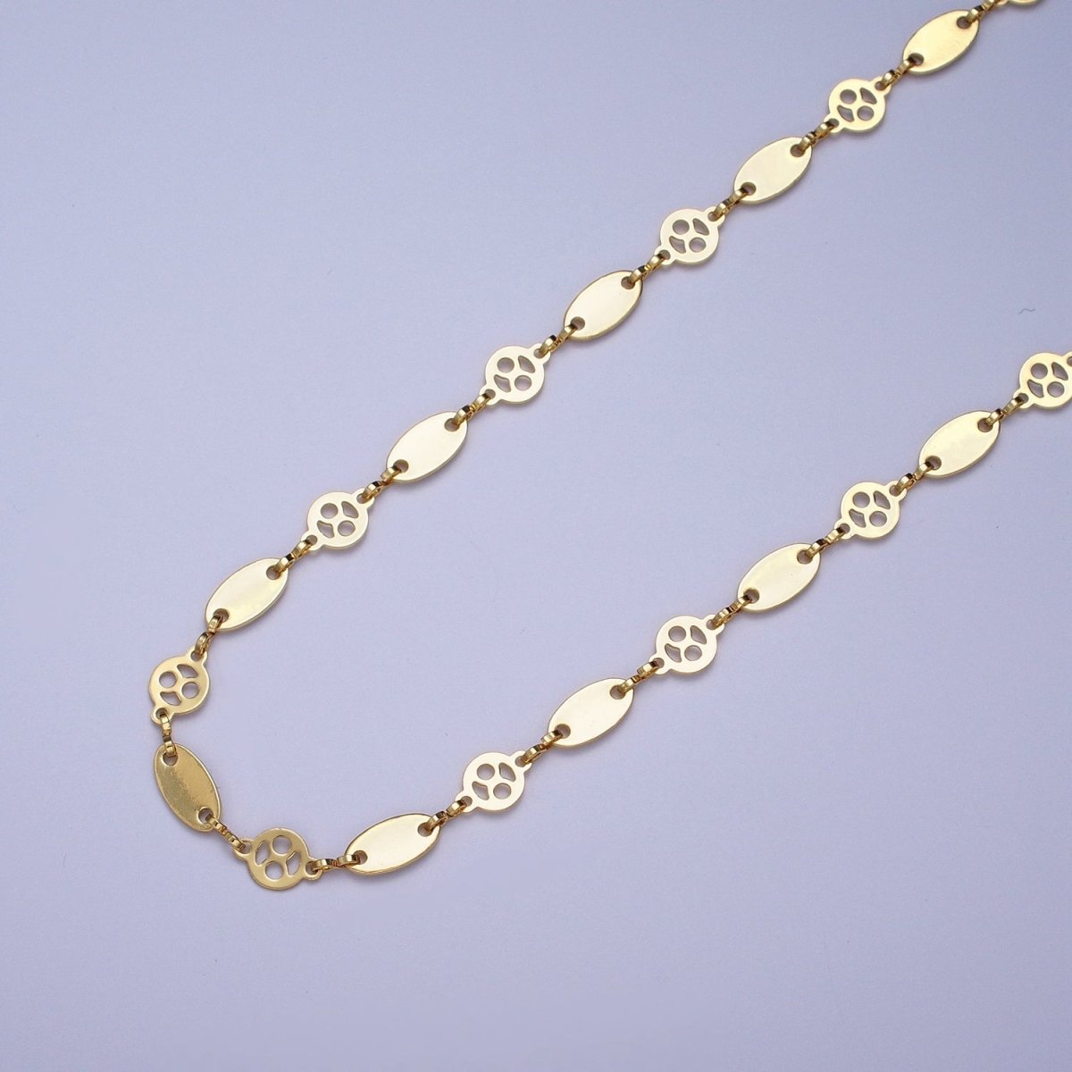 24K Gold Filled 6mm Designed Round Anchor Bulk Unfinished Chain For Jewelry Making | ROLL-862 Clearance Pricing