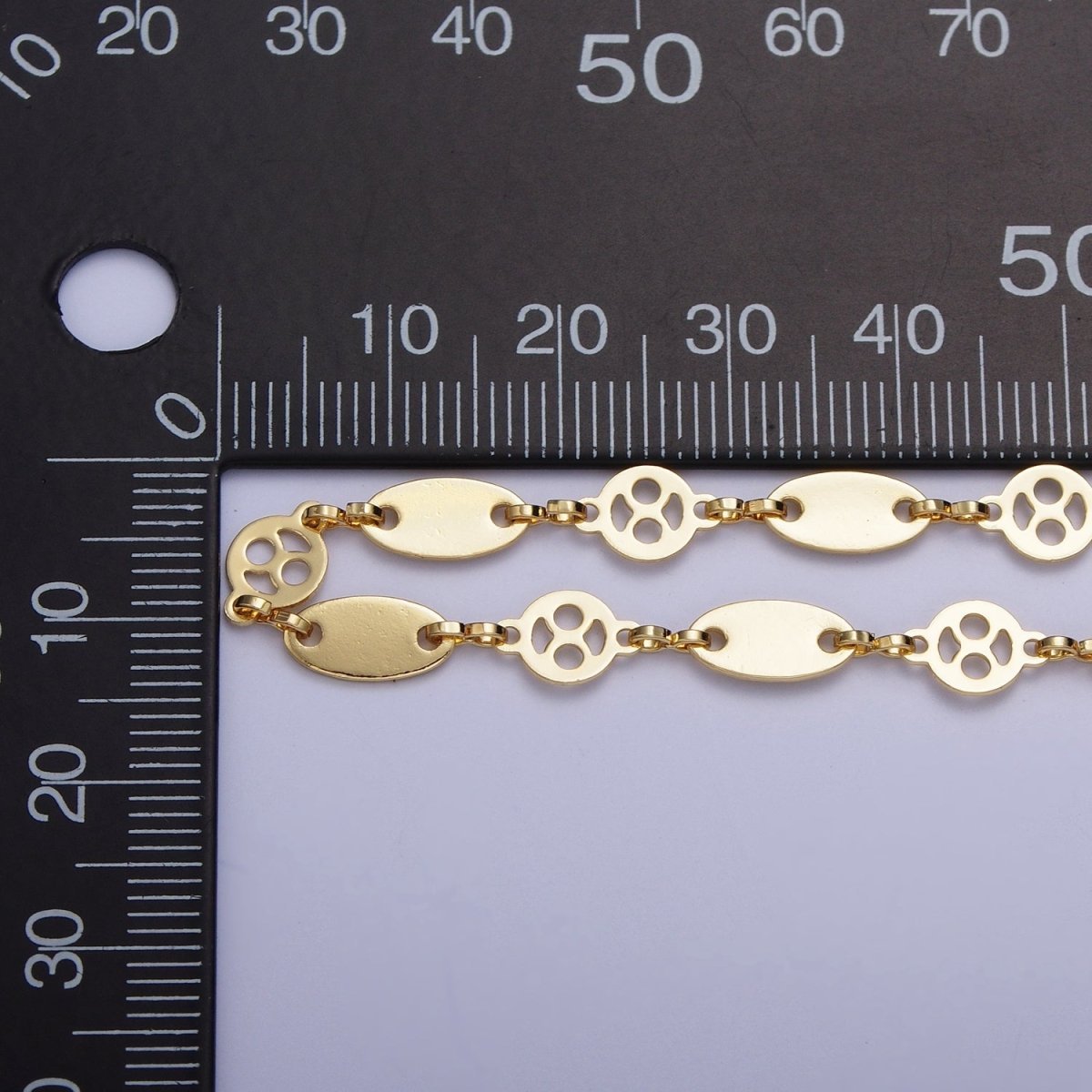 24K Gold Filled 6mm Designed Round Anchor Bulk Unfinished Chain For Jewelry Making | ROLL-862 Clearance Pricing