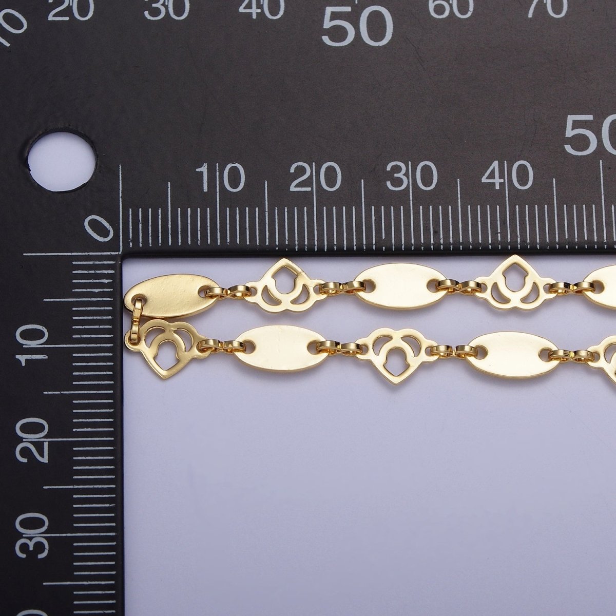 24K Gold Filled 6mm Designed Round Anchor Heart Bulk Unfinished Chain For Jewelry Making | ROLL-858 Clearance Pricing