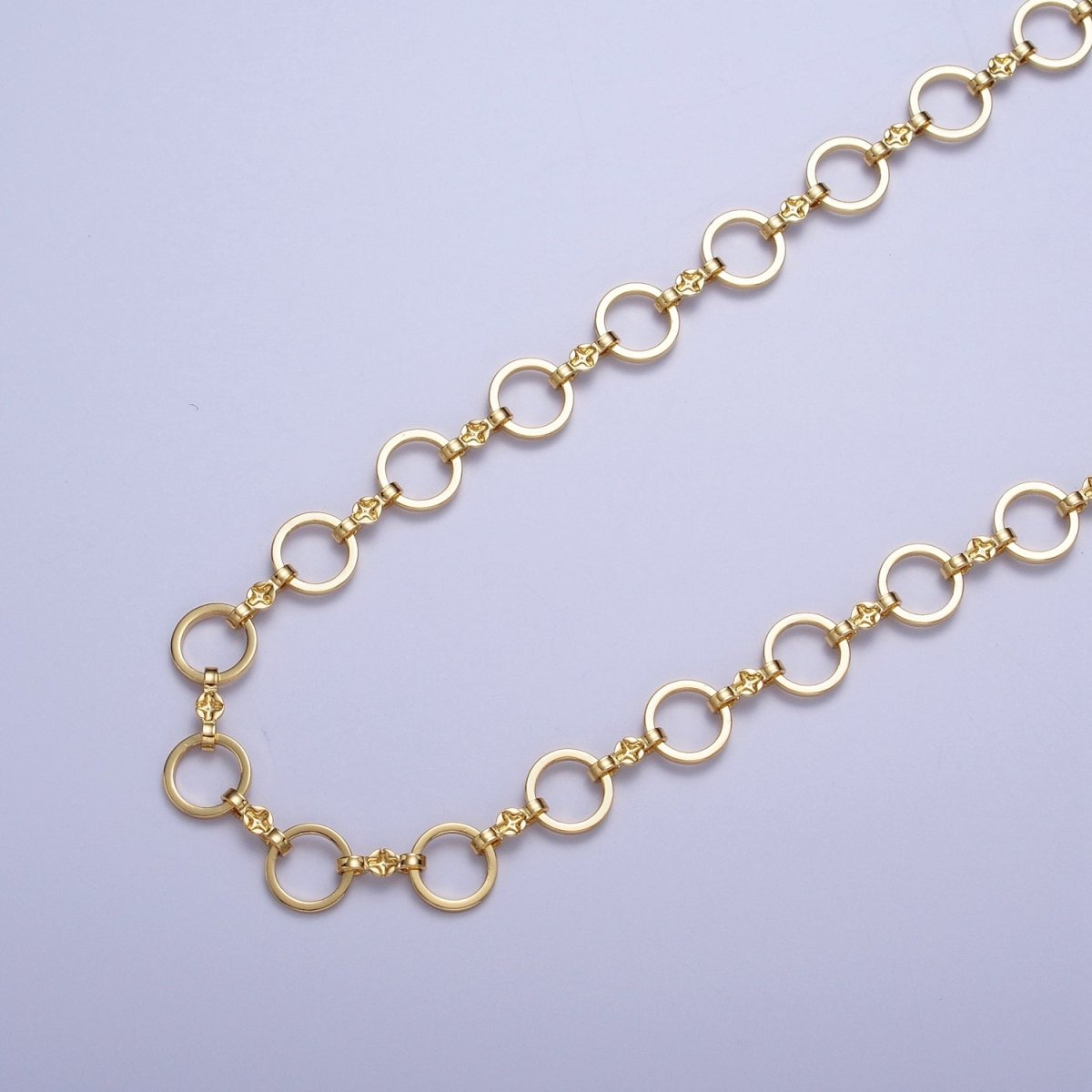 24K Gold Filled 8mm Rolo Engraved Figure Eight Link Unfinished Unique Chain by Yard | ROLL-850 Clearance Pricing