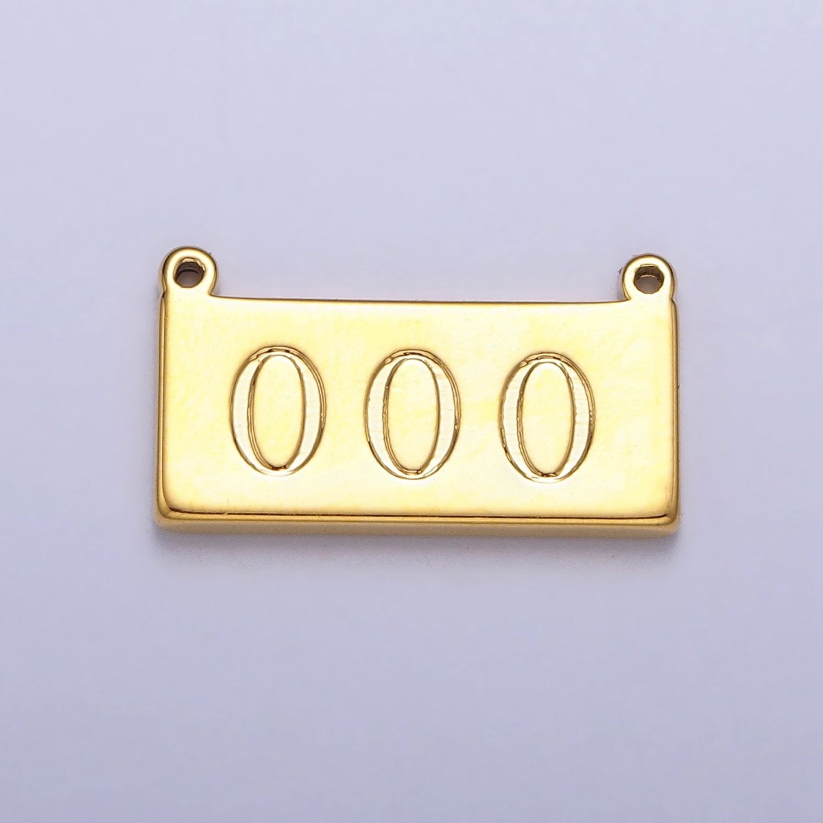 24K Gold Filled Angel Number Numerology Engraved Rectangular Tag Charm Connector | G610-615