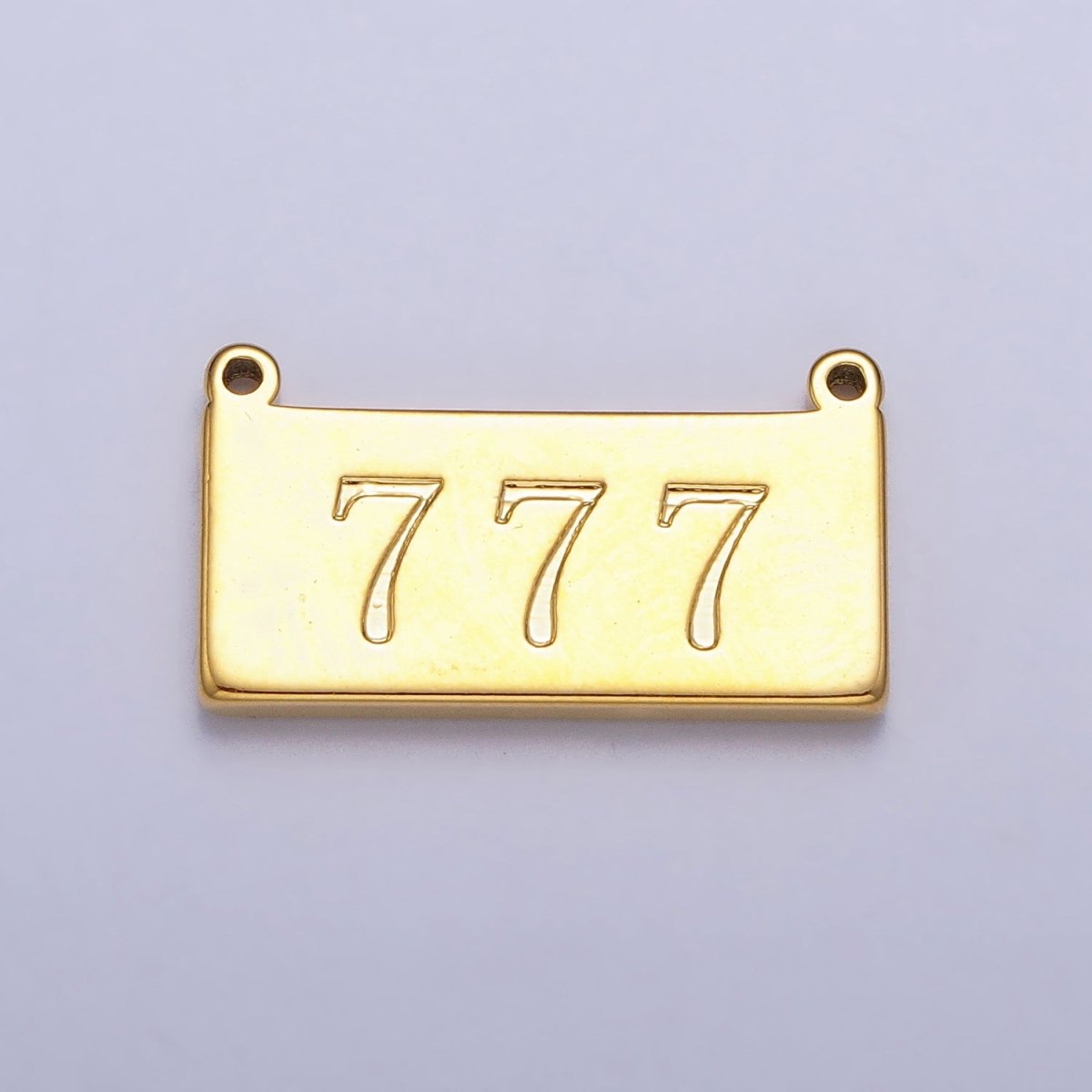 24K Gold Filled Angel Number Numerology Engraved Rectangular Tag Charm Connector | G610-615