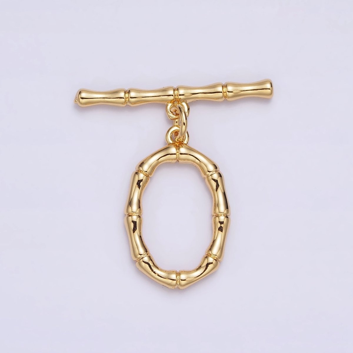 24K Gold Filled Bamboo Oval OT Toggle Clasps Closure Jewelry Making Supply | Z-449