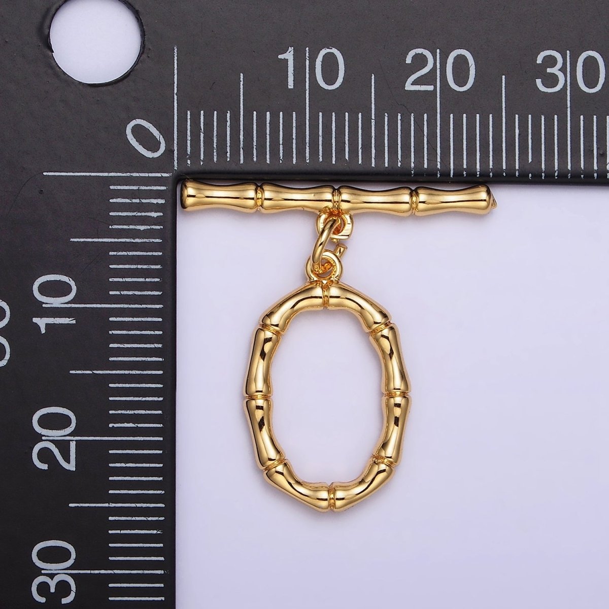 24K Gold Filled Bamboo Oval OT Toggle Clasps Closure Jewelry Making Supply | Z-449