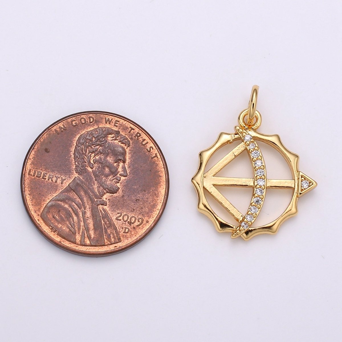 24K Gold Filled Bow and Arrow Charm D-904