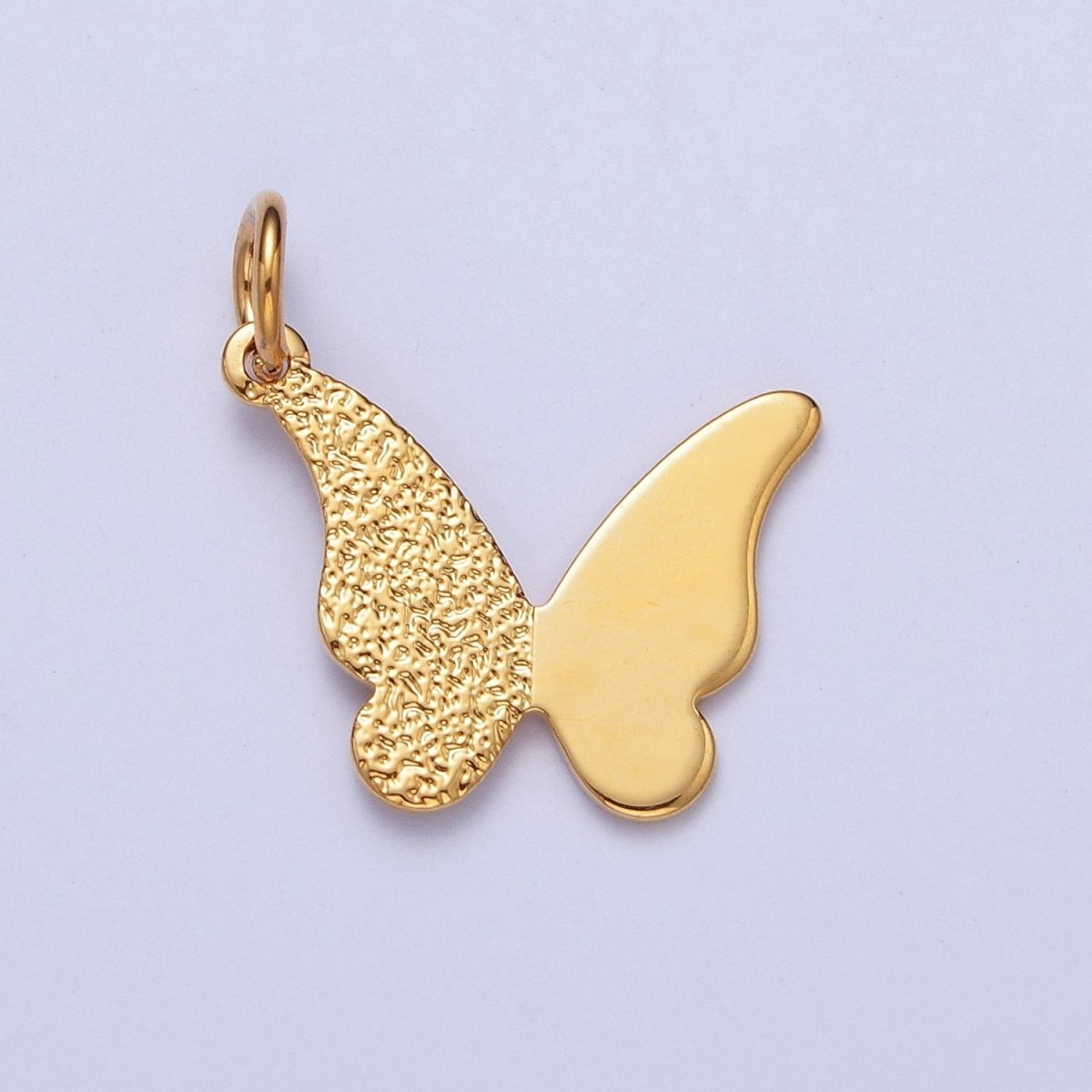 24K Gold Filled Butterfly Textured Charm, Minimalist Textured Gold Dainty Butterfly For Earring Bracelet Necklace Jewelry Making AG-089
