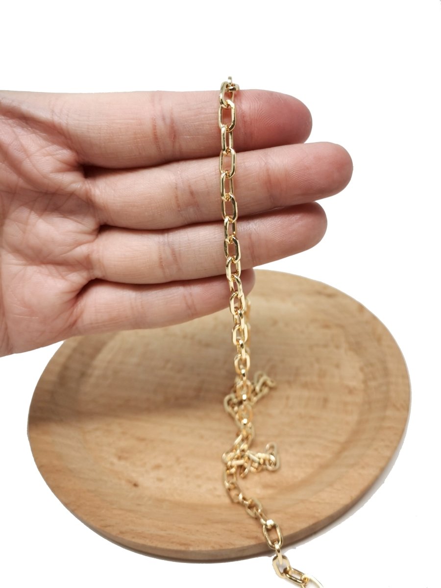 24K Gold Filled CABLE Chain by Yard, Wholesale Bulk Roll Chain For Jewelry Making, Necklace Bracelet Anklet Component Supply | ROLL-066 Clearance Pricing