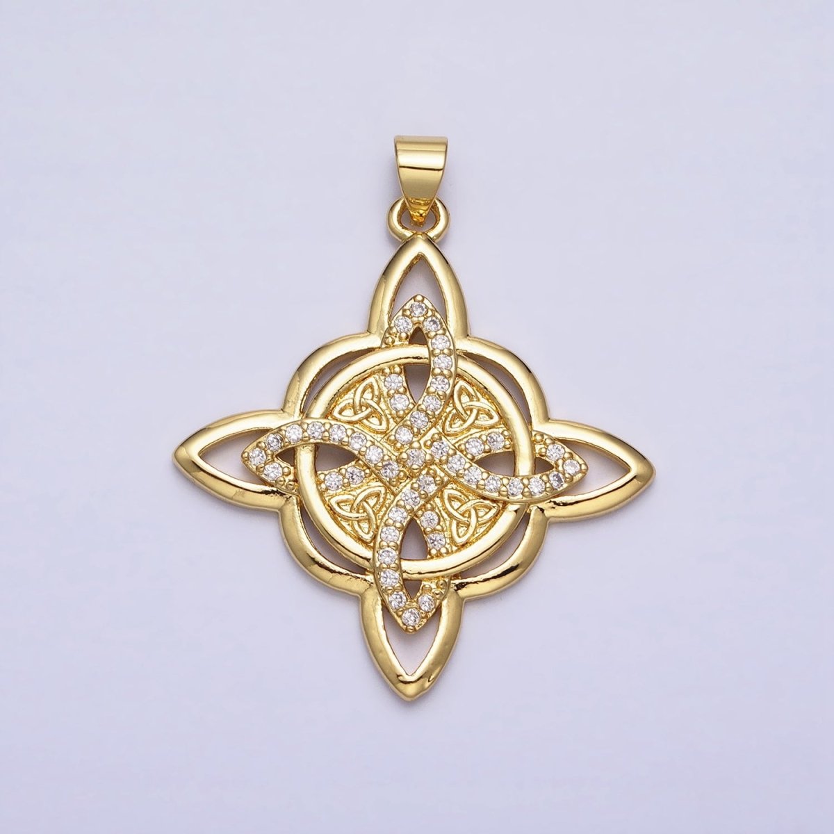 24K Gold Filled Celtic Woven Necklace Pendant Celtic Knot Charm AA260
