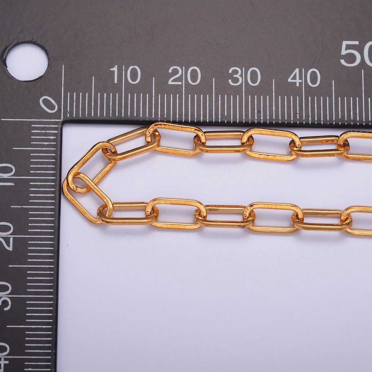24k Gold Filled Chain Paper Clip Chain Necklace 19.5 inch long | WA-1379 Clearance Pricing