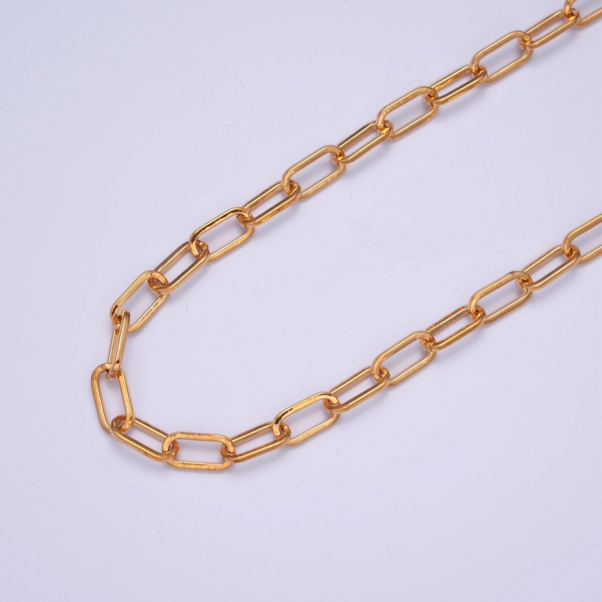 24k Gold Filled Chain Paper Clip Chain Necklace 19.5 inch long | WA-1379 Clearance Pricing