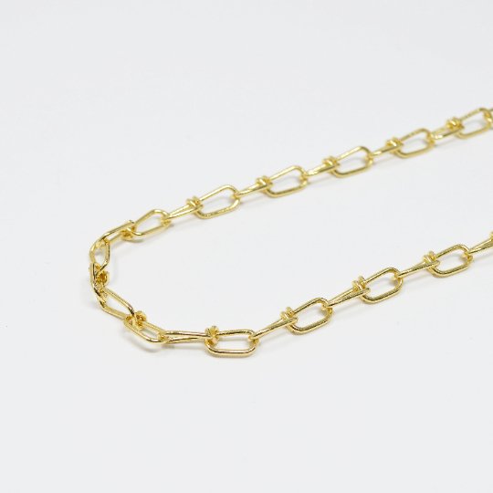 24K Gold Plated Chain Twisted by Yard, Oval Chain 17.8X5mm link DESIGNED Chain for Necklace Bracelet Anklet Supply Component | ROLL-426 Clearance Pricing