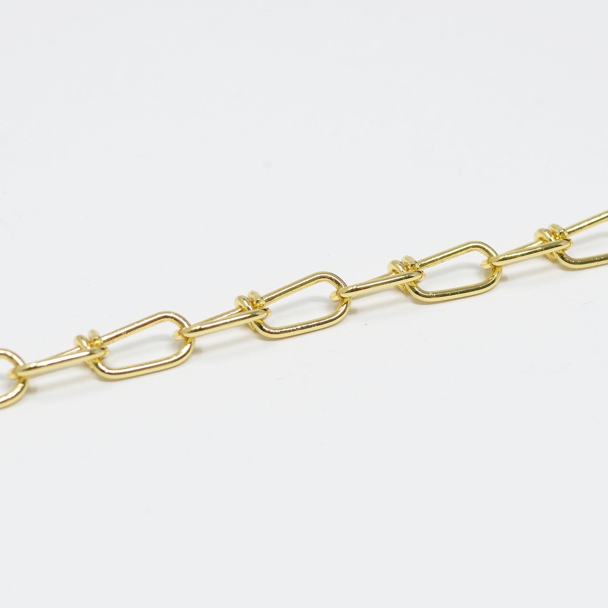 24K Gold Plated Chain Twisted by Yard, Oval Chain 17.8X5mm link DESIGNED Chain for Necklace Bracelet Anklet Supply Component | ROLL-426 Clearance Pricing