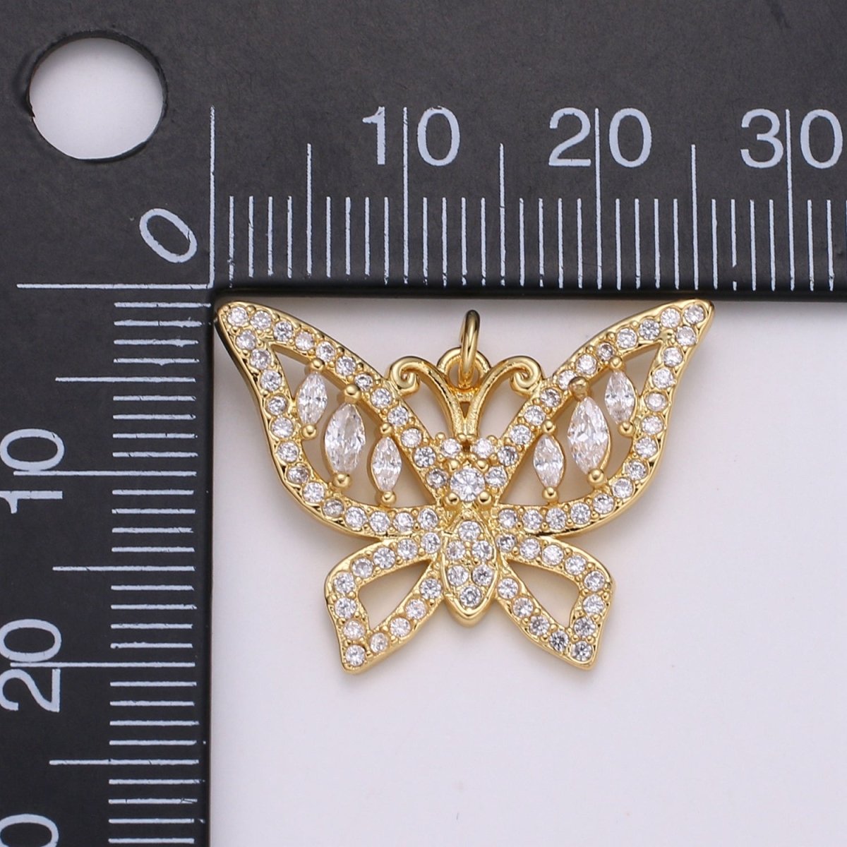 24k Gold Filled Charm Dainty Micro Pave Butterfly Charm Gold Animal Jewelry Inspired Cubic Mariposa Butterfly pendant for Necklace Bracelet E-134