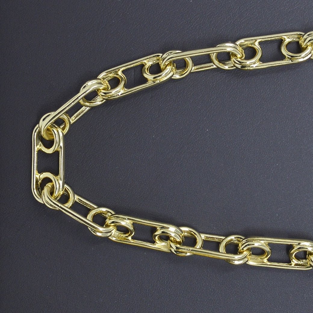 24K Gold Filled Chunky Unique Statement Roll Chain By Yard For Jewelry Making | ROLL-452 Clearance Pricing