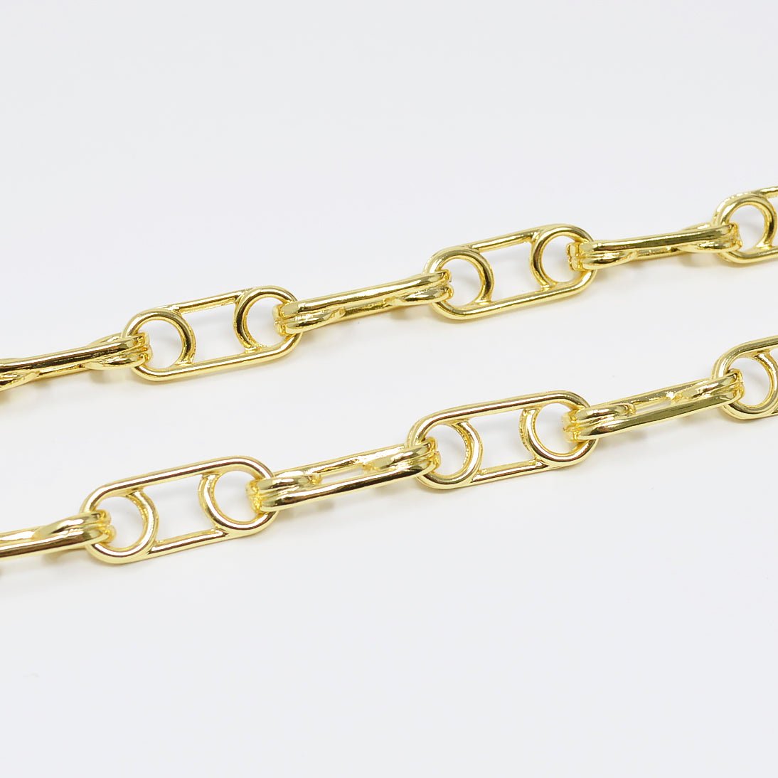 24K Gold Filled Chunky Unique Statement Roll Chain By Yard For Jewelry Making | ROLL-452 Clearance Pricing