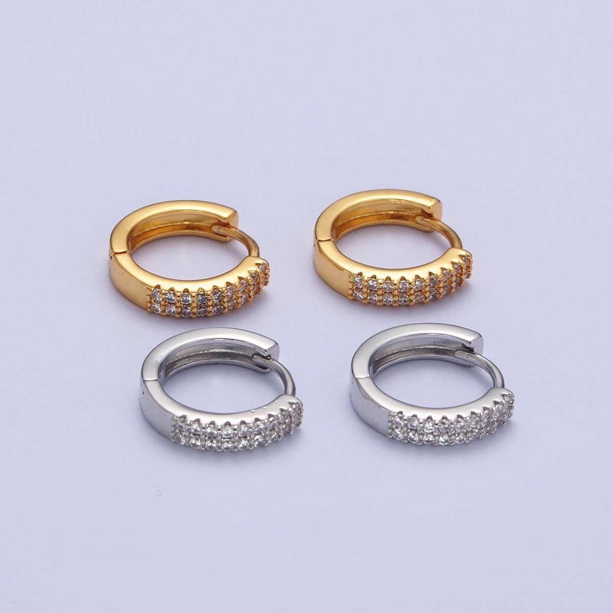 24k Gold Filled Cubic Zirconia Hoops Earrings Minimalist Gold Hoops Diamond Micro Pave CZ Dainty Gold Hoops P-240 P-241