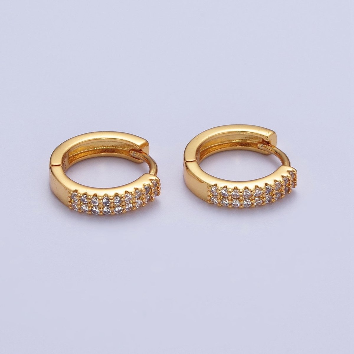 24k Gold Filled Cubic Zirconia Hoops Earrings Minimalist Gold Hoops Diamond Micro Pave CZ Dainty Gold Hoops P-240 P-241