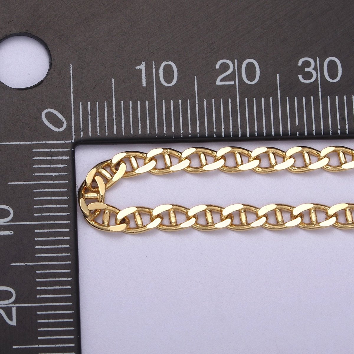 24K Gold Filled Curb Anchor Curb Chain by Yard, 5.8X3.2mm Wholesale Anchor Chain For Jewelry Craft Making | ROLL-626